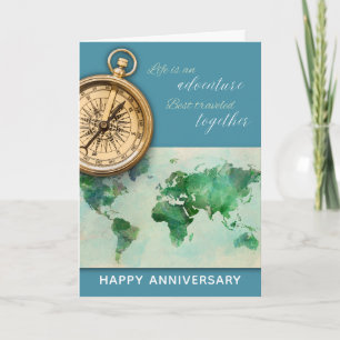 Het leven is een avontuur   Happy Jubileum Kaart