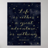 Het leven is een avontuur - Helen Keller citaat dr Poster (Voorkant)