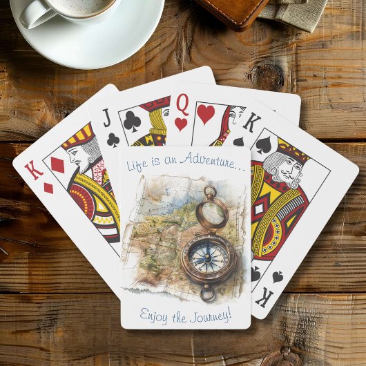 Het leven is een avontuur pokerkaarten