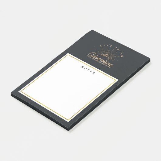 Het leven is een avontuurberg met Golden Sunrays Post-it® Notes (Schuin)