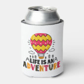 Het leven is een avontuurkoeleraar blikjeskoeler (Blikje Voorkant)