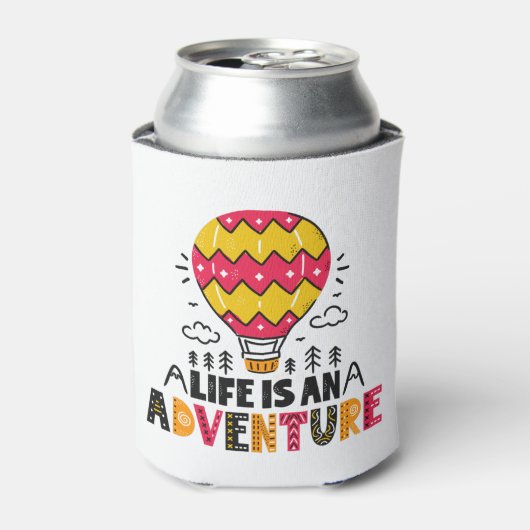 Het leven is een avontuurkoeleraar blikjeskoeler (Blikje Voorkant)