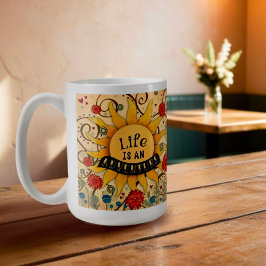Het leven is een avontuurlijk inspirerend citaat koffiemok