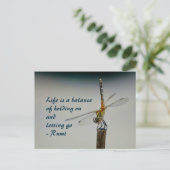 Het leven is een Balance Quote Dragonfly Fotografi Briefkaart (Staand voorkant)