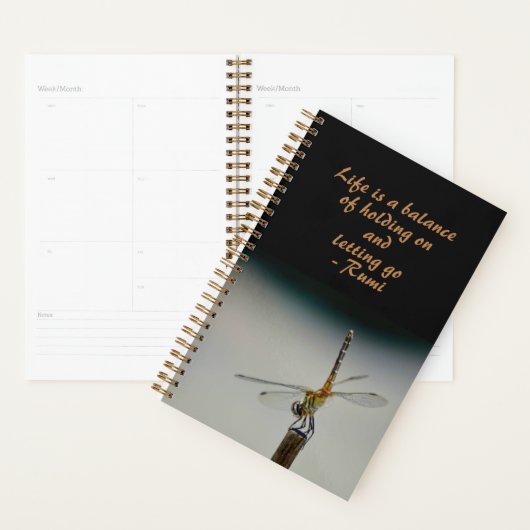 Het leven is een Balans-citaat Dragonfly Planner (Display)