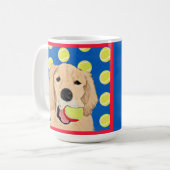 Het leven is een Ball Yellow Dog Mok (Voorkant links)