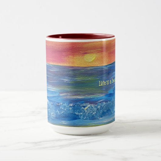 Het leven is een Beach Sunset Mok (Midden)
