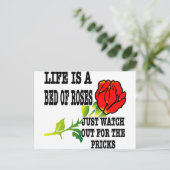 Het leven is een bende Rozen die opletten voor de Briefkaart (Staand voorkant)