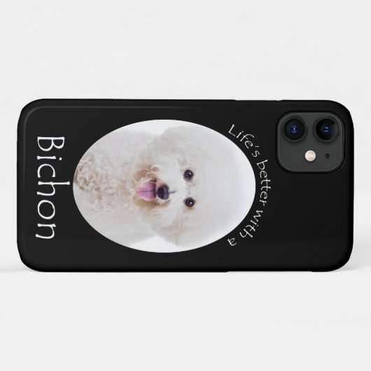 Het leven is een betere Bichon iPhone Case (Achterkant (horizontaal))
