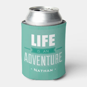 Het leven is een Blauwgroen Adventure Travel Quote Blikjeskoeler