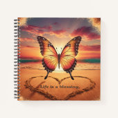 Het leven is een Blessing Butterfly Beach Notitieboek (Voorkant)