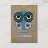 Het leven is een Boomerang Owl Visitekaartje (Achterkant)