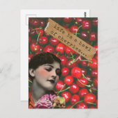Het leven is een Bowl van Cherries Gewijzigde Kuns Briefkaart (Voorkant / Achterkant)