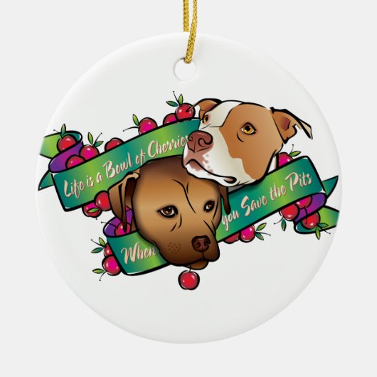 Het leven is een Bowl van Kersen... Keramisch Ornament (Voorkant)