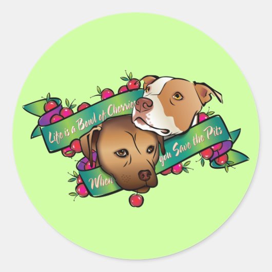 Het leven is een Bowl van Kersen... Ronde Sticker (Voorkant)