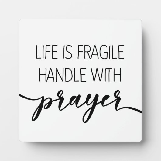 Het leven is een breekbaar handvat met Christelijk Fotoplaat (Voorkant)