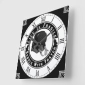 Het leven is een breekbaar handvat met gebeden vierkante klok (Hoek)