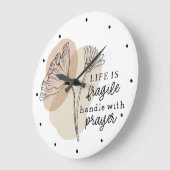 Het leven is een breekbaar handvat met gebedsbloem grote klok (Hoek)