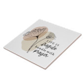 Het leven is een breekbaar handvat met gebedsbloem tegeltje (Zijkant)