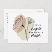 Het leven is een breekbaar handvat met het Inspire Briefkaart (Voorkant / Achterkant)