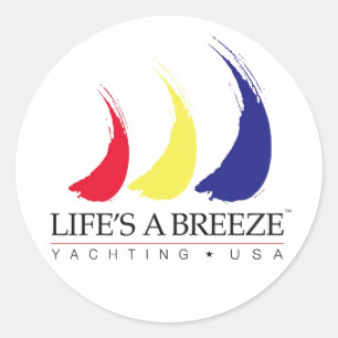 Het leven is een Breeze®_Paint-The-Wind_Yachting U Ronde Sticker