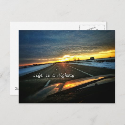 Het leven is een Briefkaart op de weg (Voorkant / Achterkant)