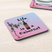 Het leven is een Cabernet Beverage Coaster Bier Onderzetter (Linkerzijde)