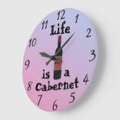 Het leven is een Cabernet Wall Clock Grote Klok (Hoek)