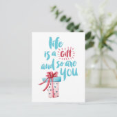 Het leven is een cadeau en jij ook Briefkaart (Staand voorkant)