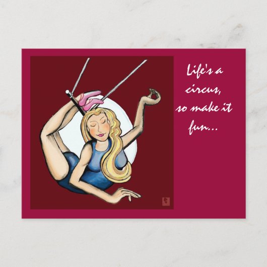 Het leven is een circus, dus maak het leuk... briefkaart (Voorkant)