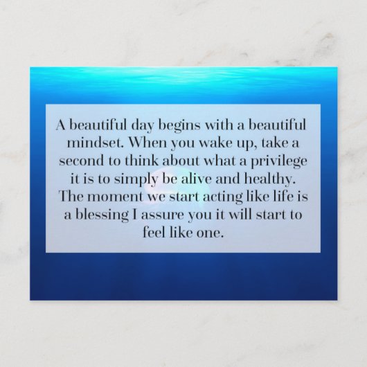 Het leven is een dalende prijsopgave briefkaart (Voorkant)