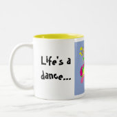 Het leven is een dans tweekleurige koffiemok (Links)