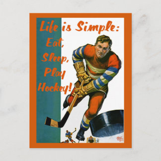 Het leven is een eenvoudig Eat Sleep Play Hockey-B Briefkaart