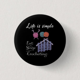 Het leven is een eenvoudige Eat Slaapstand Ronde Button 3,2 Cm