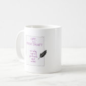 Het leven is een eerste concept koffiemok (Voorkant links)