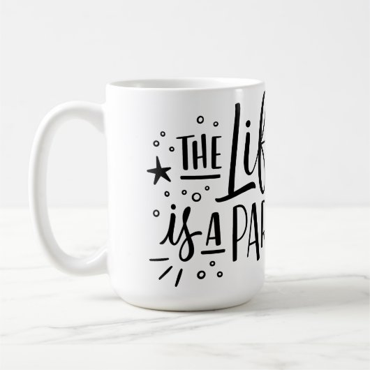 "Het leven is een feest" Ceramic Coffee Mok (Links)