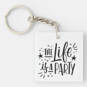 "Het leven is een feest" Custom Sleutelhanger - Fu (Voorkant)
