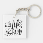 "Het leven is een feest" Custom Sleutelhanger - Fu (Achterkant)