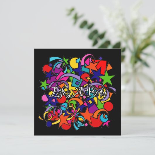 Het leven is een feest kaart (Staand voorkant)