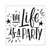 Het leven is een feest rubberstempel (Afrduk)