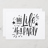 "Het leven is een feest" Uitnodiging - Fun (Voorkant / Achterkant)