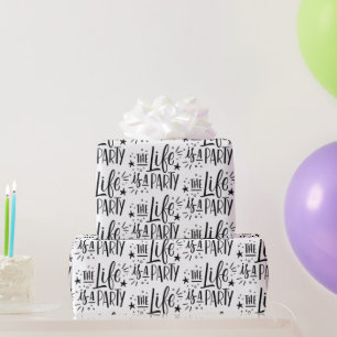 Het leven is een feest - vrolijk feest citaat cadeaupapier