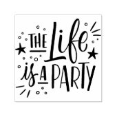 "Het leven is een feest" zelfinkkende rubberen ste Zelfinktende Stempel (Design)