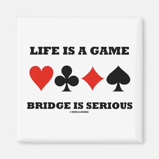 Het leven is een gamebrug is ernstig (vier kaartee magneet (Voorkant)