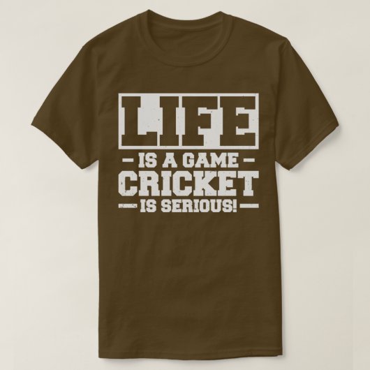 Het leven is een gamecricket. t-shirt (Design voorkant)