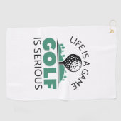 Het leven is een gamgolf die serieus is golfhanddoek (Horizontaal)