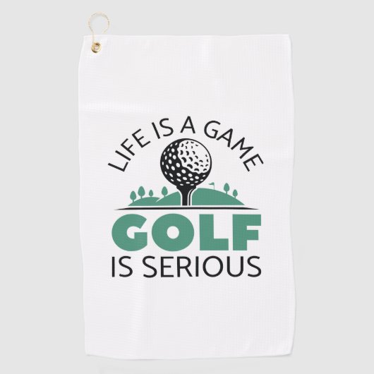 Het leven is een gamgolf die serieus is golfhanddoek (Voorkant)