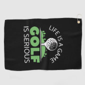 Het leven is een gamgolf die serieus is golfhanddoek (Horizontaal)