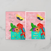 Het leven is een geschenk Gelukkige Verjaardag Folie Wenskaart (Buiten Laag)