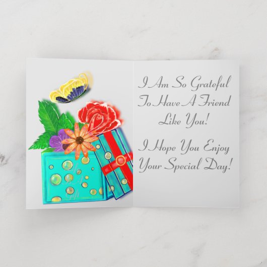 Het leven is een geschenk Gelukkige Verjaardag Folie Wenskaart (Binnenlaag)